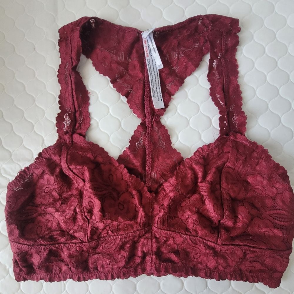 Free People Intimately Red Lace Bra Top Womens Size M